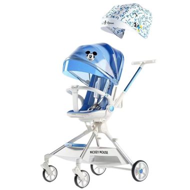 Xe Đẩy 2 Chiều Gấp Gọn Vinng Q7 Chuột Mickey Xanh: Tiện Lợi Cho Mẹ, Êm Ái Cho Bé