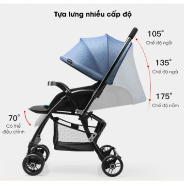 Xe Đẩy Seebaby T08 Hai Chiều: Khung Nhôm Siêu Nhẹ, Giảm Xóc Êm Ái Cho Bé