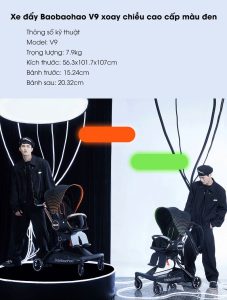 xe ay baobaohao v9 xoay chieu cao cap khung nhe ghe cao
