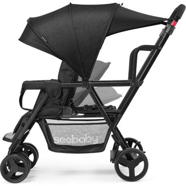 Xe Đẩy Đôi Seebaby T12 Màu Đen: Giải Pháp Di Chuyển Tiện Lợi Cho Nhà Sinh Đôi