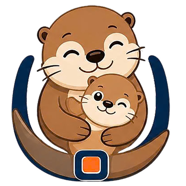 ZemBaby mascot — mama và baby otter